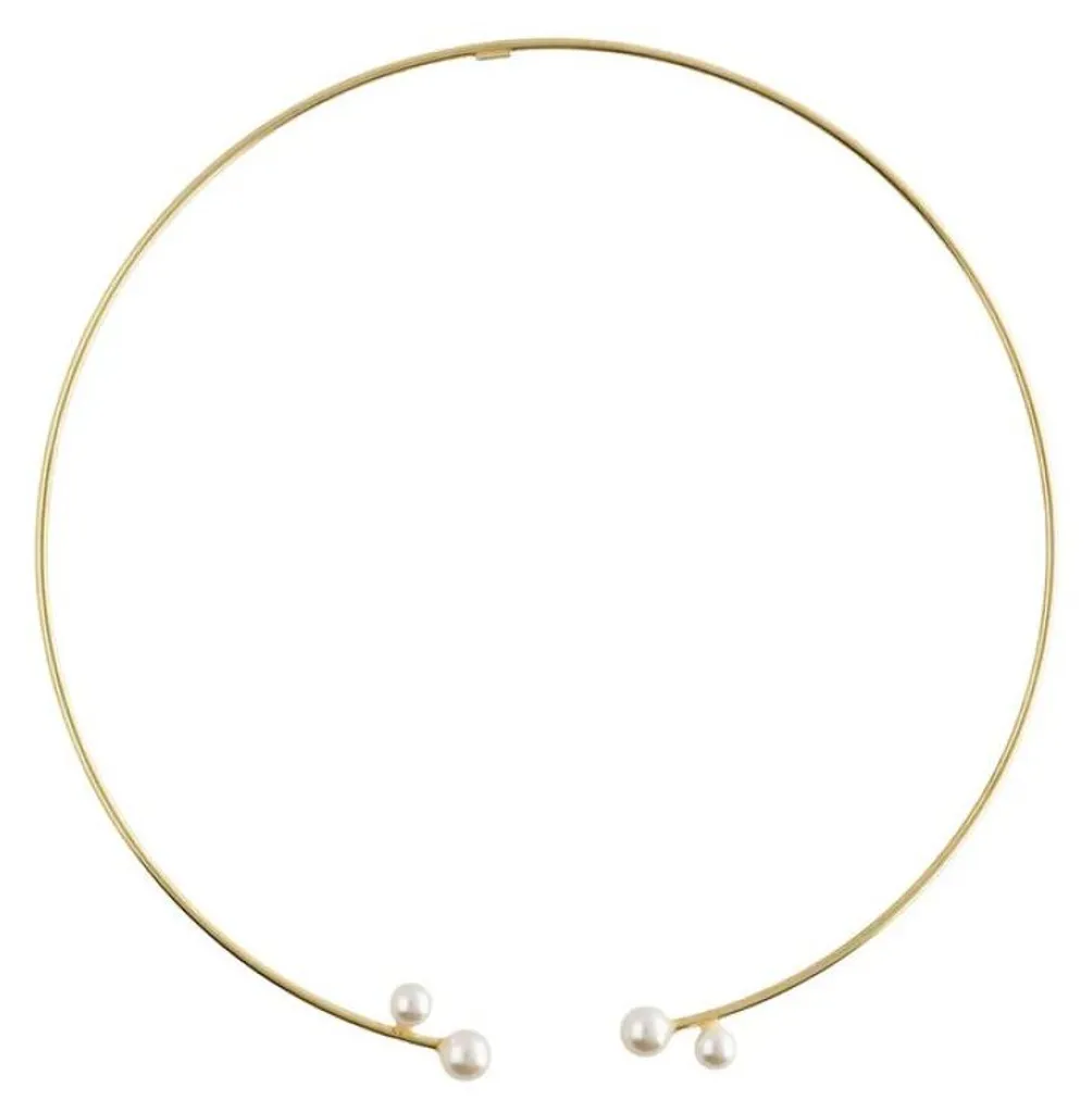 Collier durable en plaqué or Sera A5557-00DG : ne ternit pas, avec perles