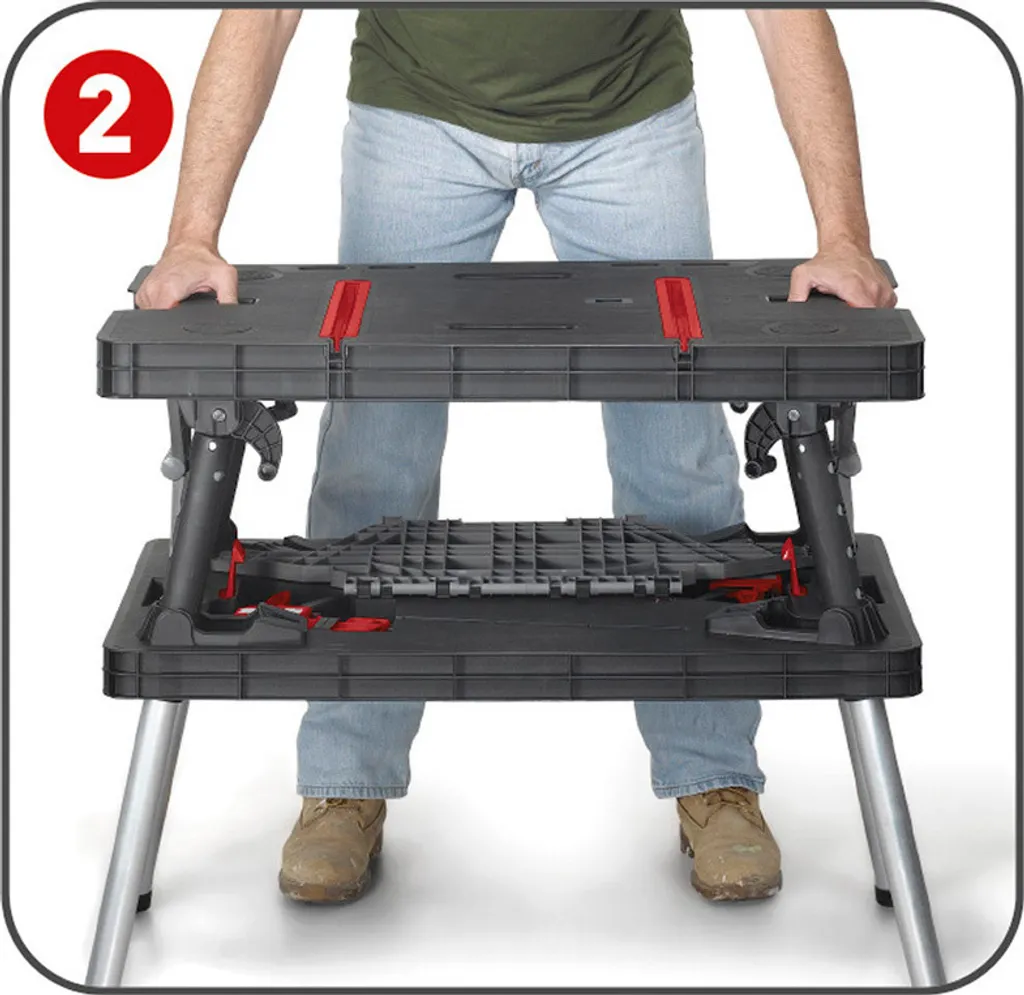 Établi pliant transportable KETER avec plateau de serrage polyvalent - 24