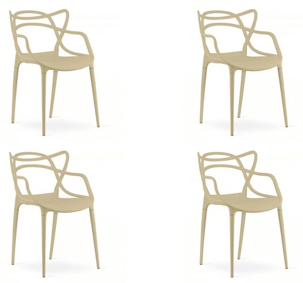 4er-Set Kunststoffstühle KATO, beige Produktbild 