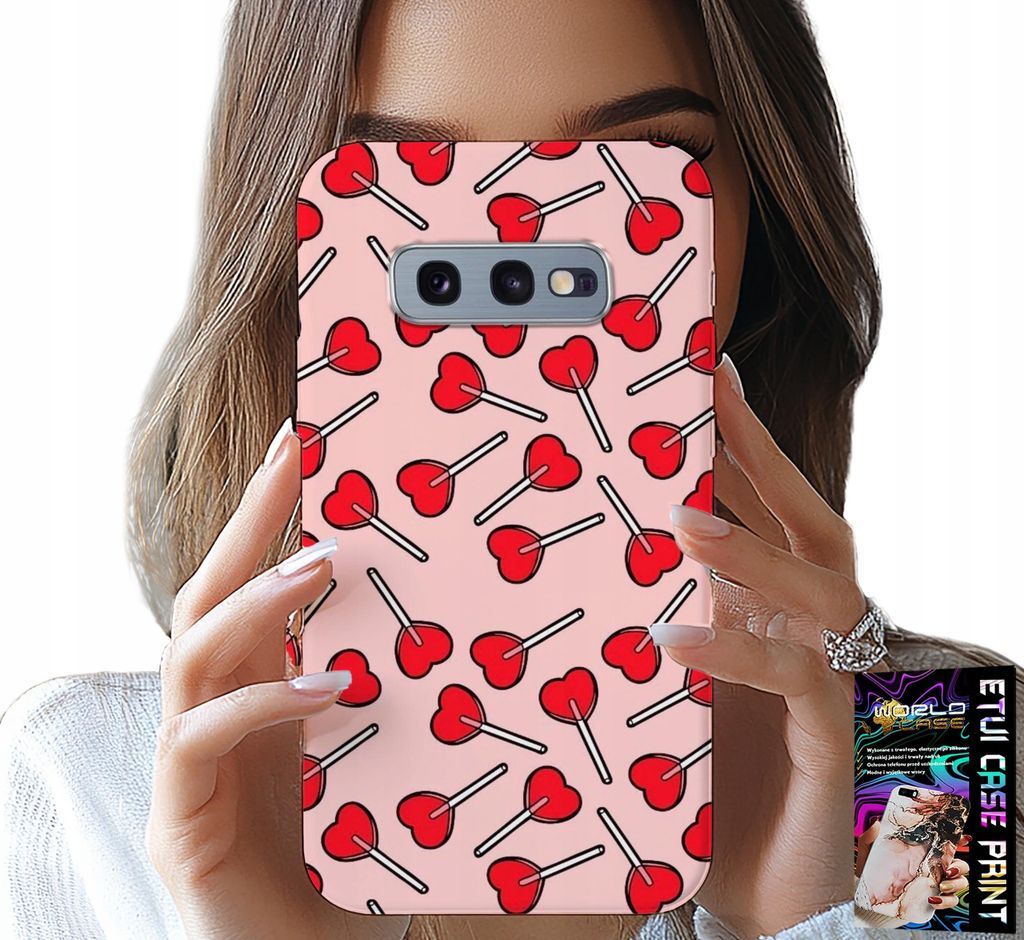 Etui Für Samsung Galaxy S10E - Feminines, Modisches Lollipop-Herz-Design-Etui