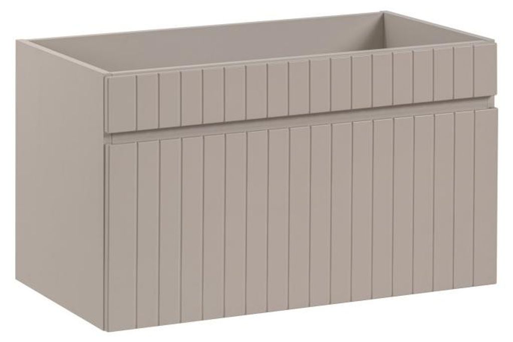 Möbel unter Waschbecken ICON 80 cm – 1 Schublade – Oberfläche Kongo-Braun – Modernes Hängemöbel