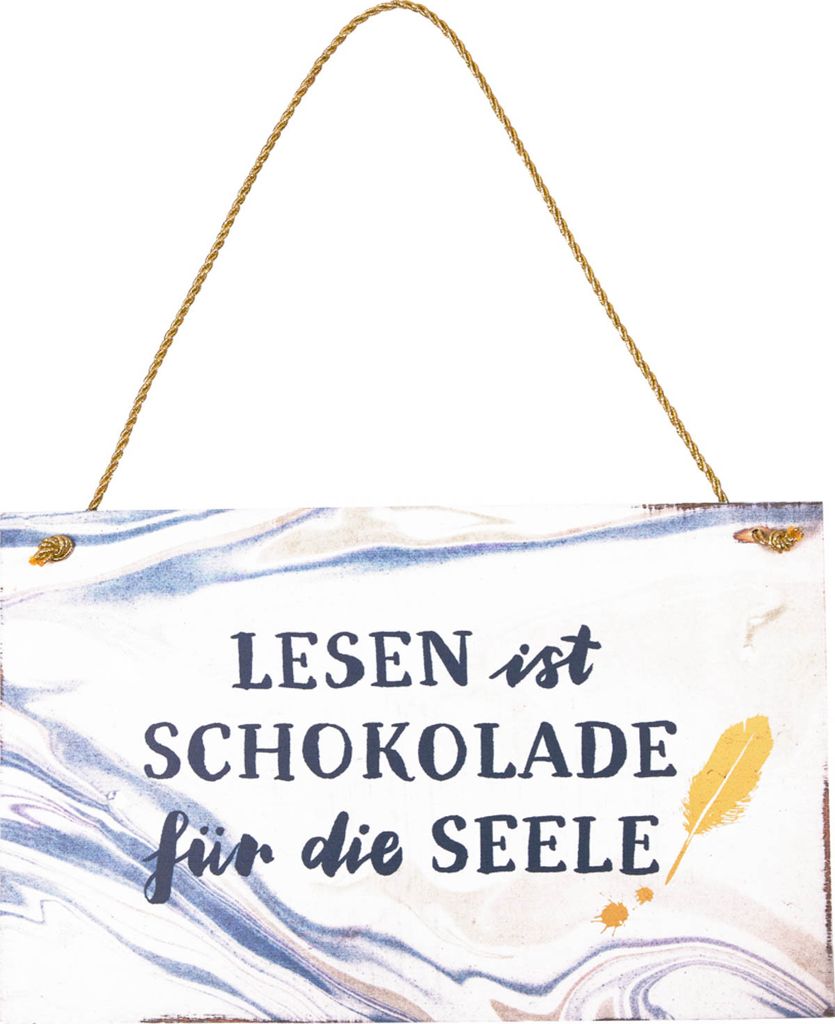 Holzschild „Lesen ist Schokolade..." BücherLiebe! Produktbild 