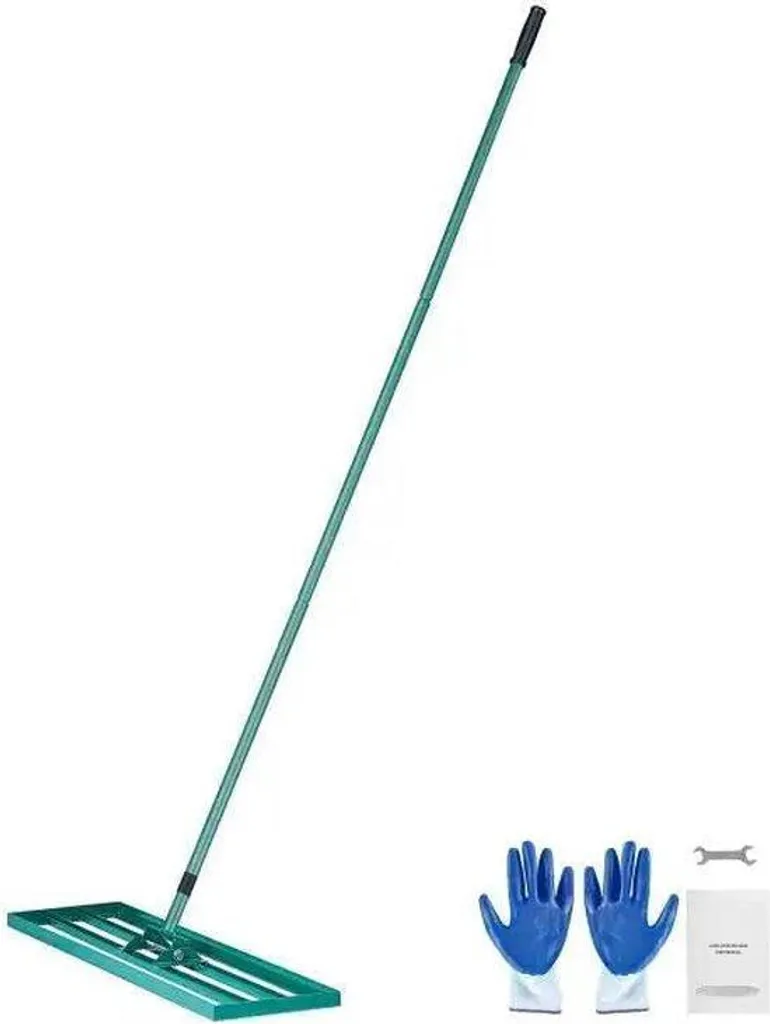Râteau pour gazon et golf 10x48 pouces avec manche long professionnel