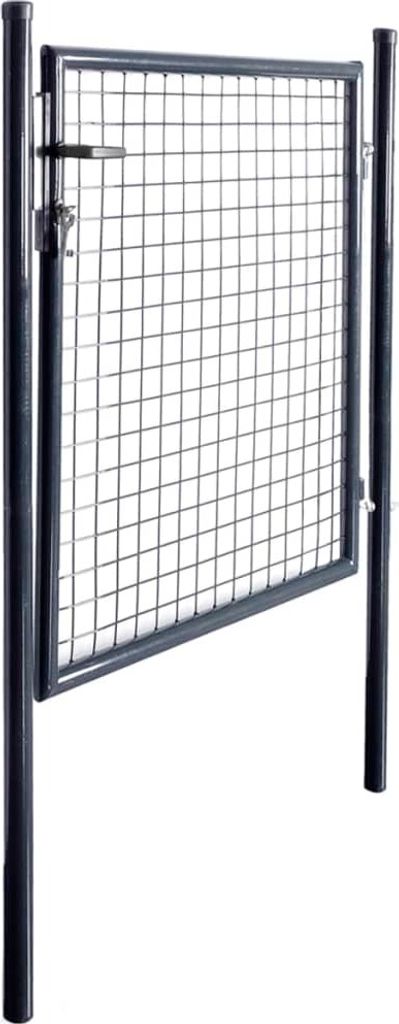 vidaXL Maschen-Gartentor verzinkter Stahl 100 x 100 cm Grau Produktbild 