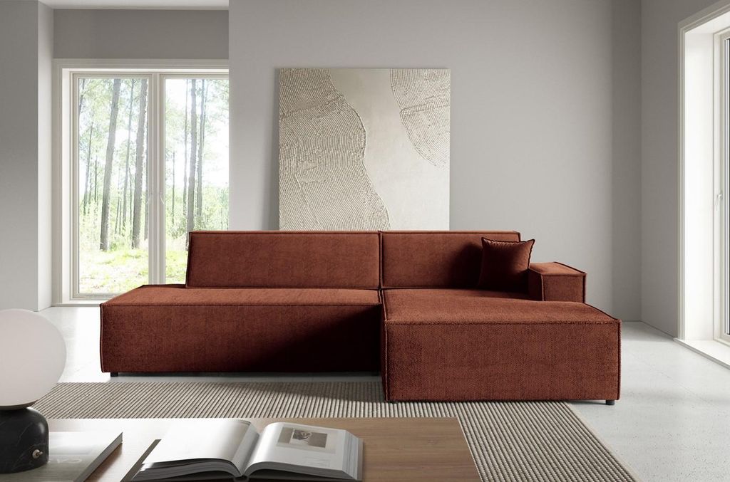 Ecksofa mit Stauraum WINDSOR 1 - Kupfer, rechte Ecke