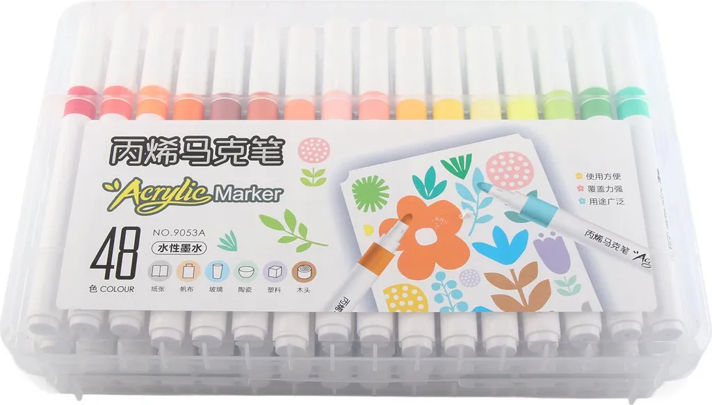 Marqueurs Acryliques Anti-Bavure 48 Couleurs sur Tous Supports