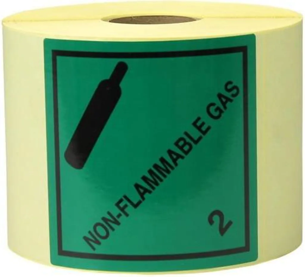 Étiquettes Transpak 100x100mm Vert Papier Gaz Non Inflammable