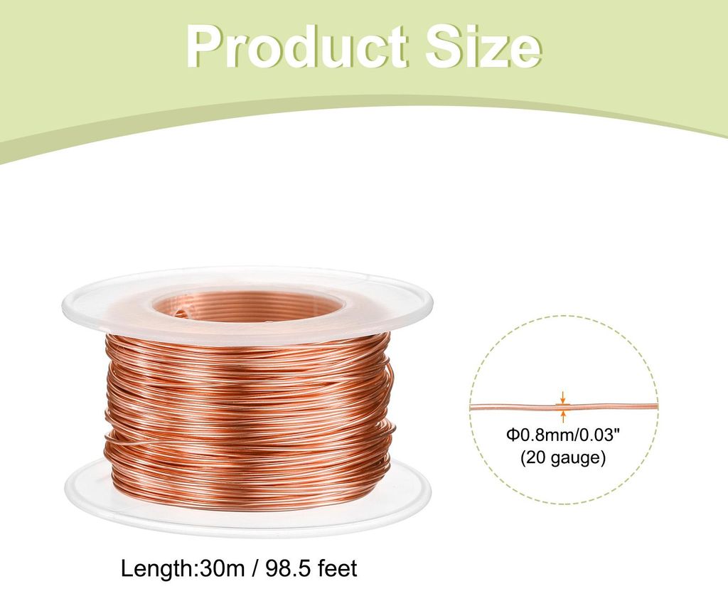 2 Stš¹ck 20 Gauge Basteldraht Aluminiumdraht 0,8mm x 30m (D x L) Flexibler Biegsamer Aludrahter Metall Schmuckdraht Blumendraht fš¹r Schmuckher...