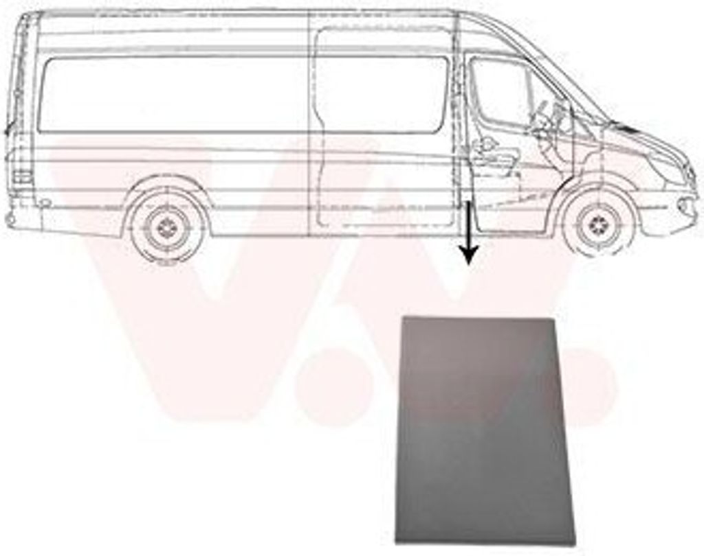 VAN WEZEL Seitenschutzleiste rechts seitlicher Einbau B-Säule 3077416 für VW CRAFTER 30-50 Kasten (2E) CRAFTER 30-35 Bus (2E)