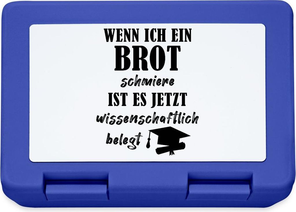 Spreadshirt Lustiger Spruch Wissenschaftler Brot Schmieren Brotdose Lunchbox, One size, Royalblau