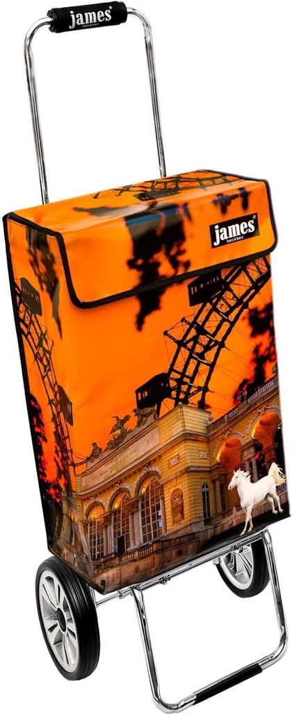 James Einkaufstrolley - VIENNA - stabiler Einkaufswagen mit individuellem Design - einfarbig: orange in Ausführung: Chrome19