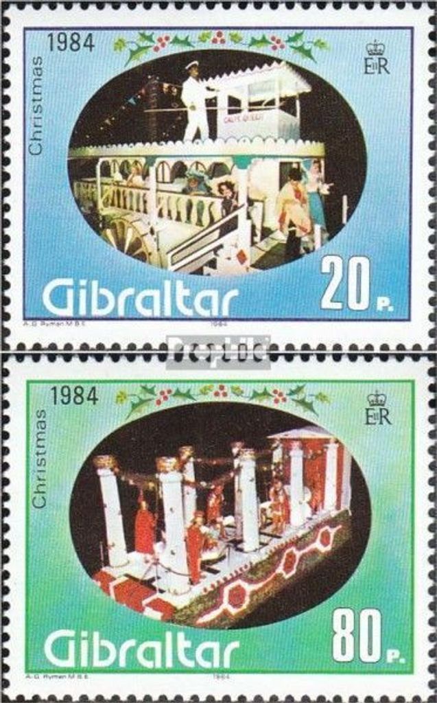 Briefmarken Gibraltar 1984 Mi 485-486 (kompl.Ausg.) postfrisch Weinachten