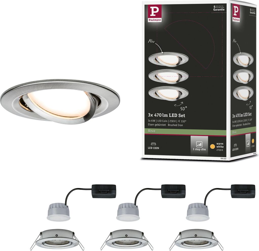 Paulmann Luce da incasso LED Nova basic set orientabile Immagine del prodotto 