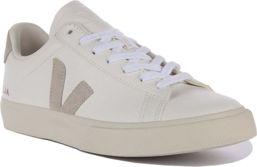 Veja Campo Herren Schnürung Chromefree Leder Turnschuhe Weiß Grau – 6 Großbritannien - 40 EU - 7 USA / Weiß grau