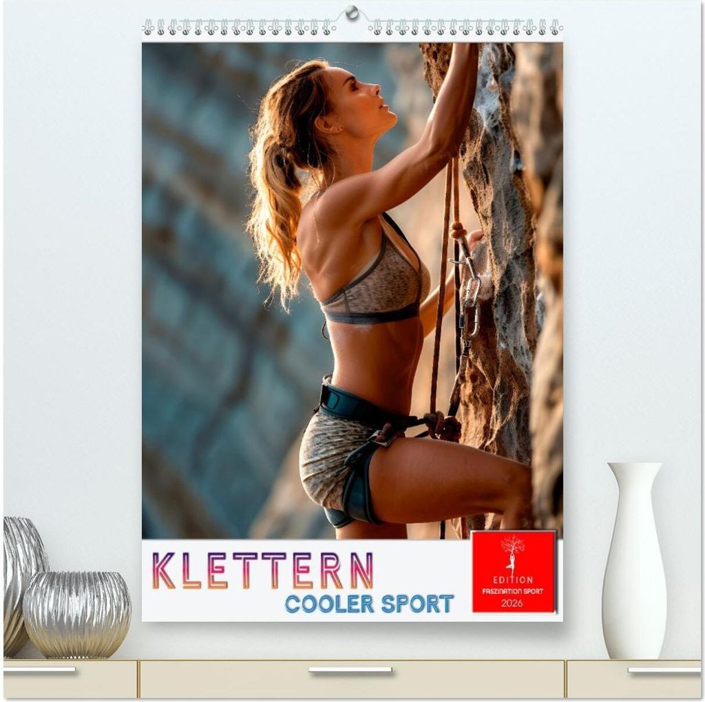 Klettern - cooler Sport (hochwertiger Premium Wandkalender 2026 DIN A2 hoch), Kunstdruck in Hochglanz