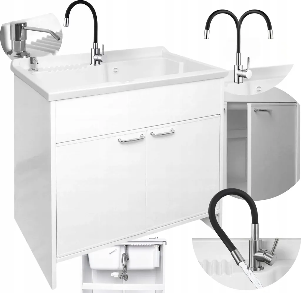 Meuble Sous-Vasque 80 cm avec Lavabo et Mitigeur - Solution Salle de Bain