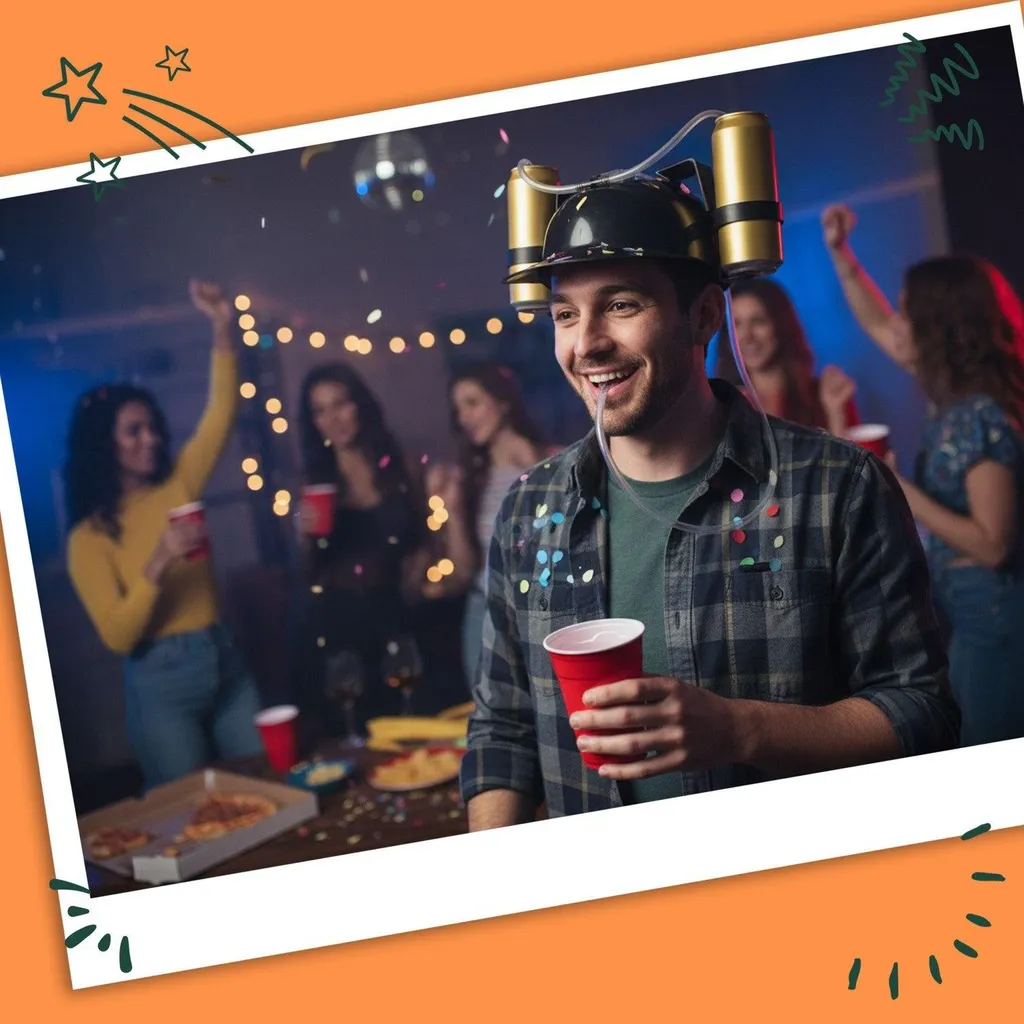 Beer Helmet Classico da Party | Cappello Guzzler per Feste Universitarie