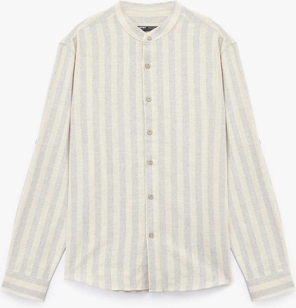 Koton Shirts Ls Grau Gestreift