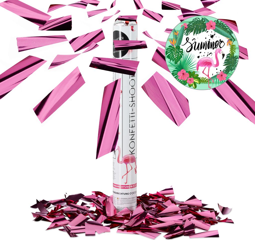 relaxdays 10x Party Popper Pink 40 cm Kanone