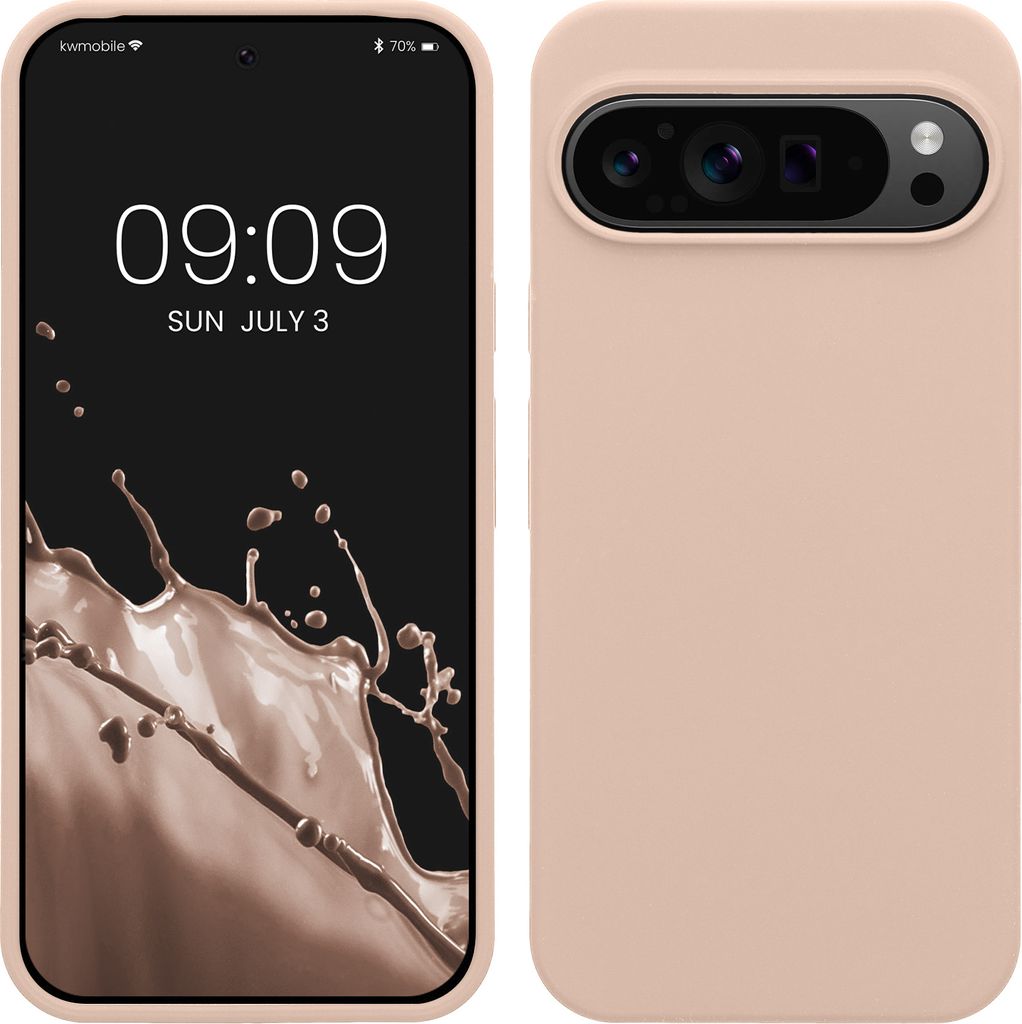 kwmobile Handyhülle für Google Pixel 9 Pro XL Hülle, für Pixel 9 Pro XL Case - Hülle Silikon - kabelloses Laden - Coconut Swirl