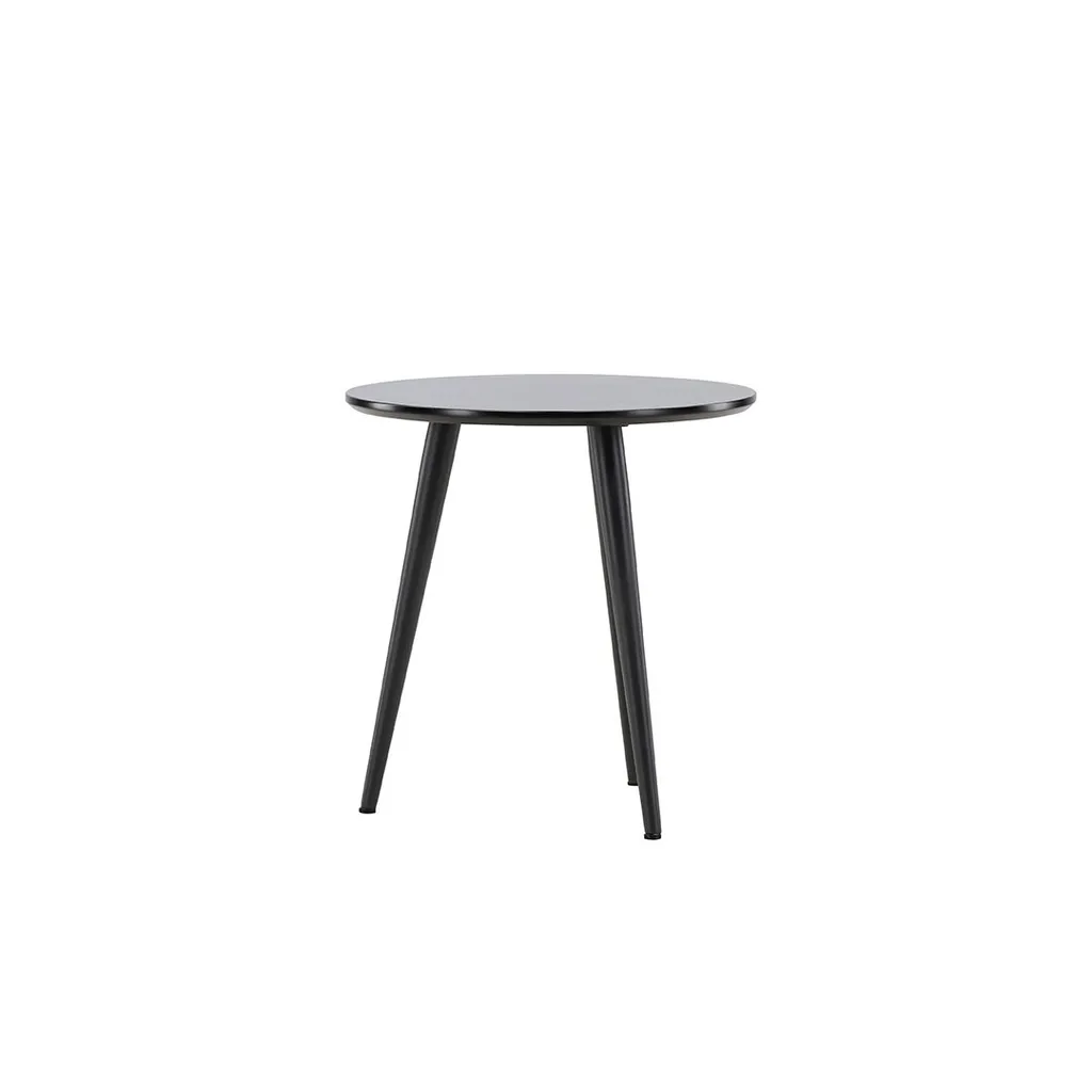 Table d'angle Askim noire Ø48 cm en métal - Finition mate et plateau robuste