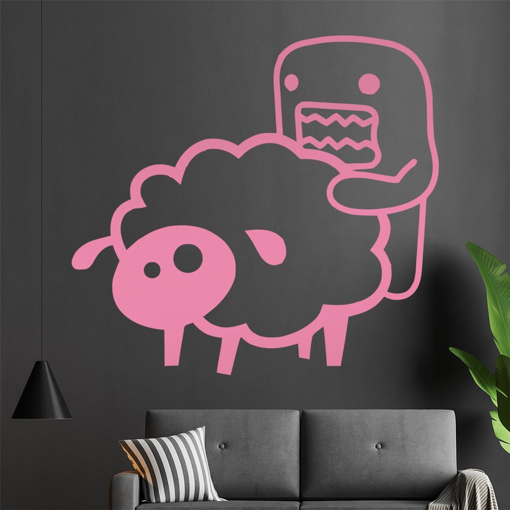 Domo Sheep Wandtattoo in 6 Größen - Wandaufkleber Wall Sticker - Dekoration, Küche, Wohnzimmer, Schlafzimmer, Badezimmer