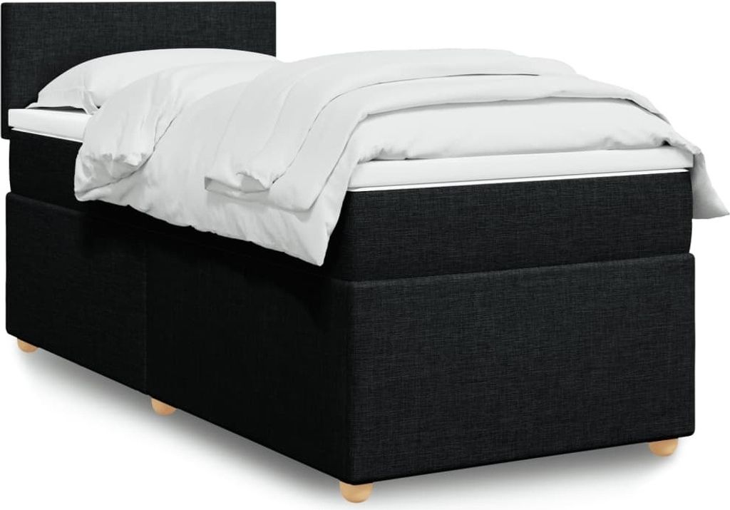 Maison Exclusive - Boxspringbett mit Matratze Schwarz 100x200 cm Stoff