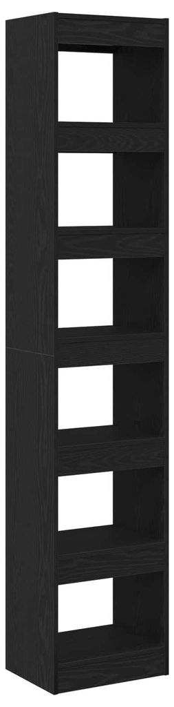 Boekenkast Zwart Eiken 40 x 30 x 198 cm Bewerkt hout Productafbeelding 