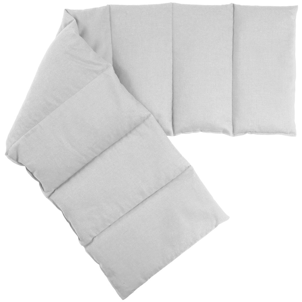 Bio-Dinkelkissen 75x20cm groß 8-Kammer, schneeweiß - Wärmekissen Bio-Dinkel Körnerkissen