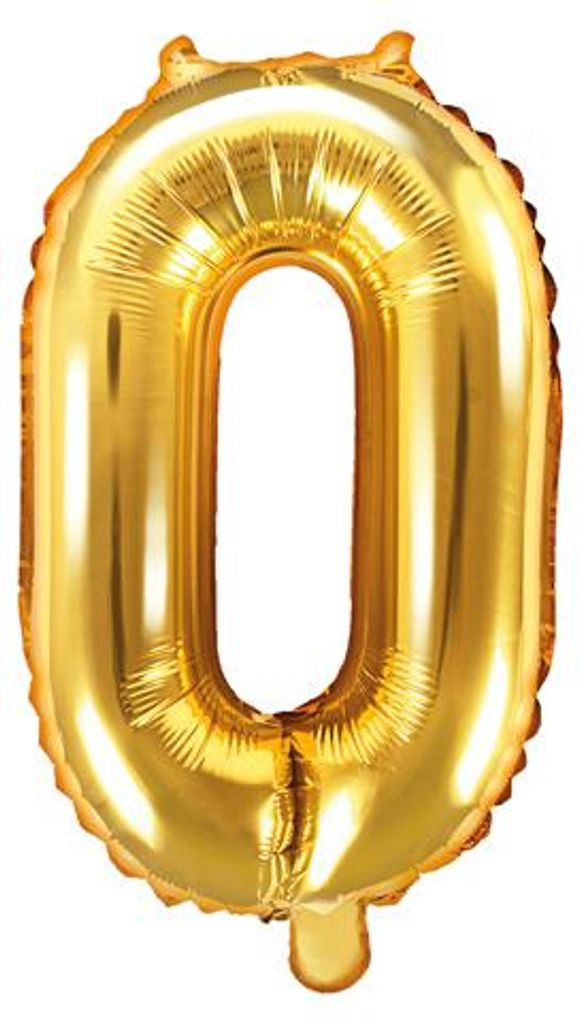Ballon chiffres en feuille OR 35 cm - 0 ( NON REMPLISSABLE Image du produit 