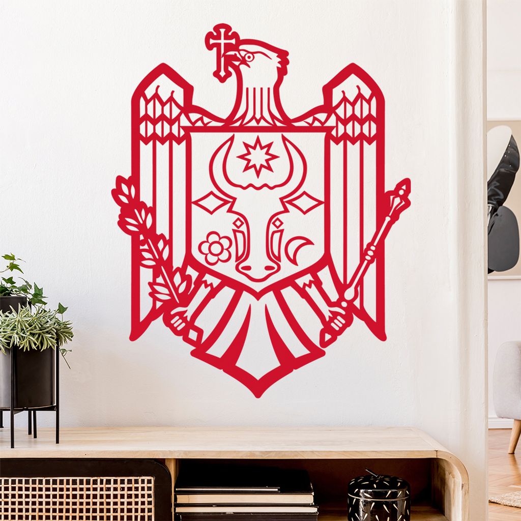 Moldawien Wappen Wandtattoo Wandaufkleber Wall Sticker - Dekoration, Küche, Wohnzimmer, Schlafzimmer, Badezimmer