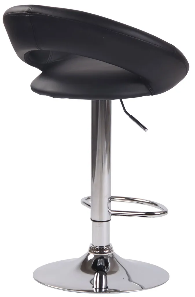 Tabouret de bar confortable avec dossier et base anti-rayure noir - 5