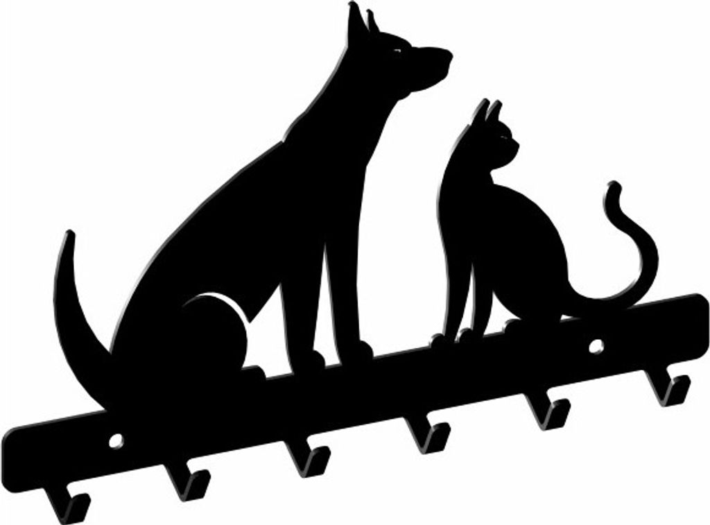 WS61 Kleiderbügel, DOG CAT, schwarz strukturiert