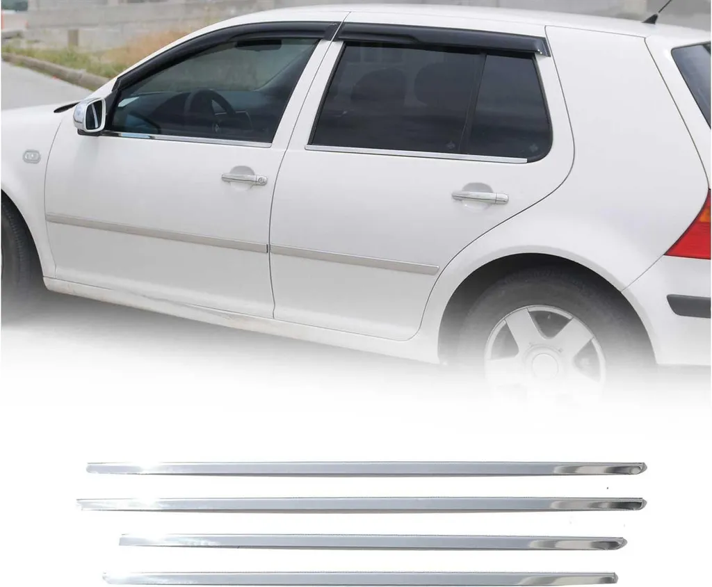 Modanature per finestrini per VW Golf 1997-2003 in acciaio inox cromato 4 pz