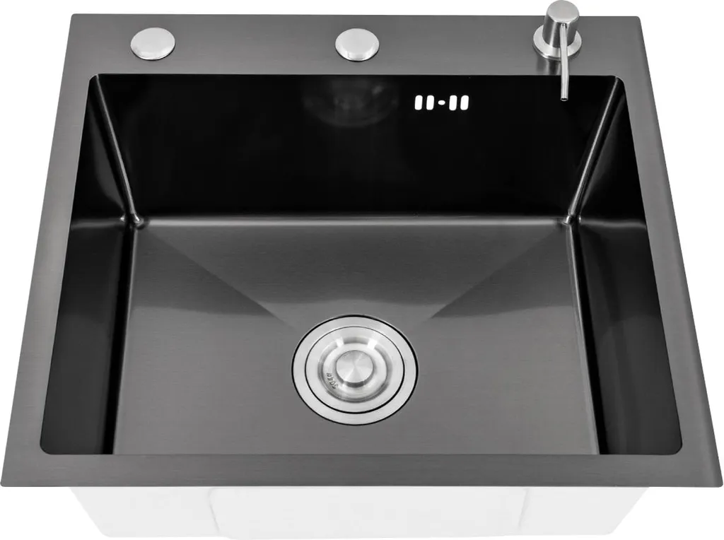 Lavello Cucina 1 Vasca Acciaio Inox AISI 304 - Scarico Rapido Antigraffio - 4