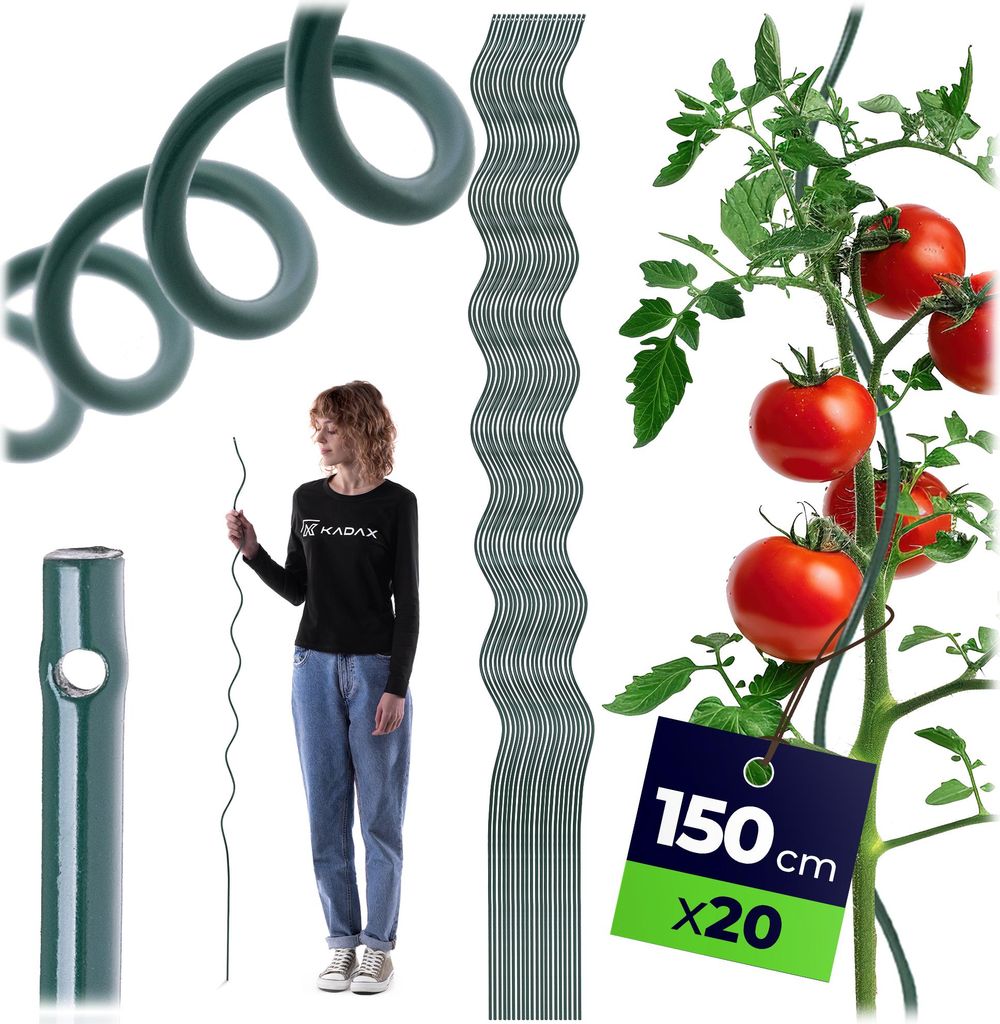 KADAX Tomatenspiralstäbe 150cm x 6mm, 20er Set, Spiralstäbe Produktbild 