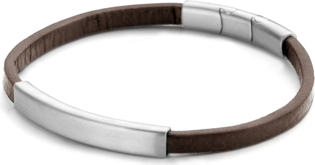 Frank 1967 7FB-0435 leren armband - 21 cm - donker bruin
