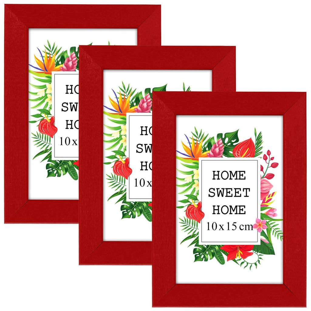 MG Design Set aus 3 Rot Bilderrahmen A6 10 x 15 cm - Aus Produktbild 