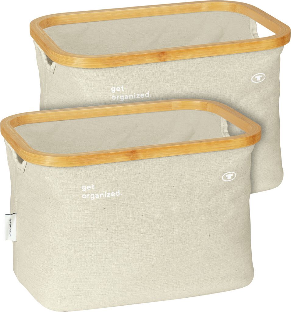 TOM TAILOR Aufbewahrungsbox Bambusrahmen 2er Set Beige Korb Produktbild 