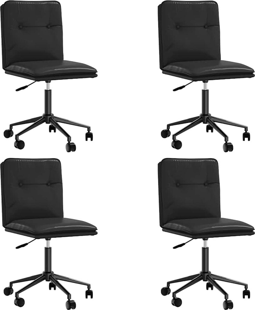 Esszimmerstühle 4 Stk. Schwarz Kunstleder