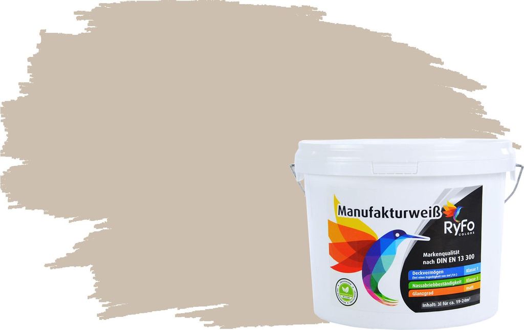 RyFo Colors Bunte Wandfarbe Manufakturweiß Sandbeige 3l  - Produktbild 