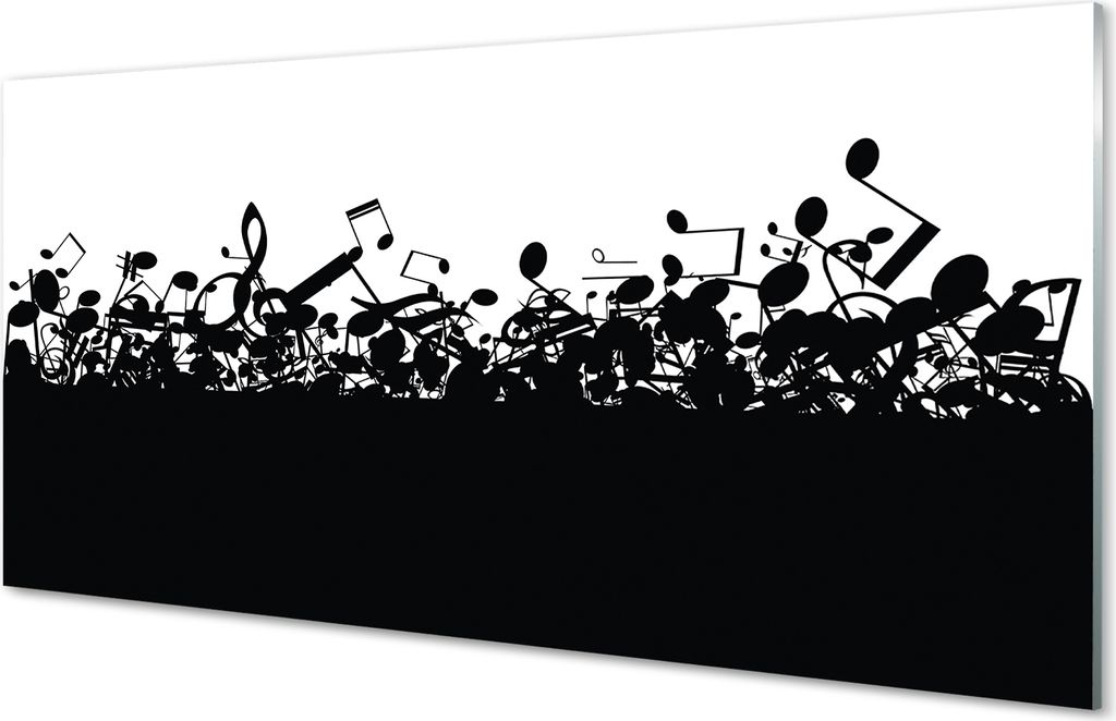 Glasbilder 120x60 Wandkunst Clown Noten malen