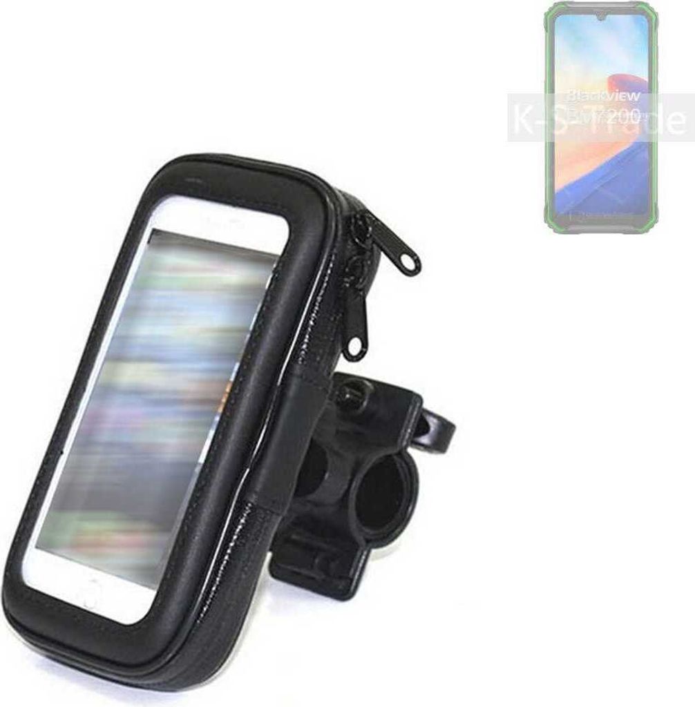 K-S-Trade Fahrrad-Halterung kompatibel mit Blackview BV7200 Handy-Halterung Halter Lenkstange Fahrradhalterung Motorrad Bike Mount Wasserabweisend