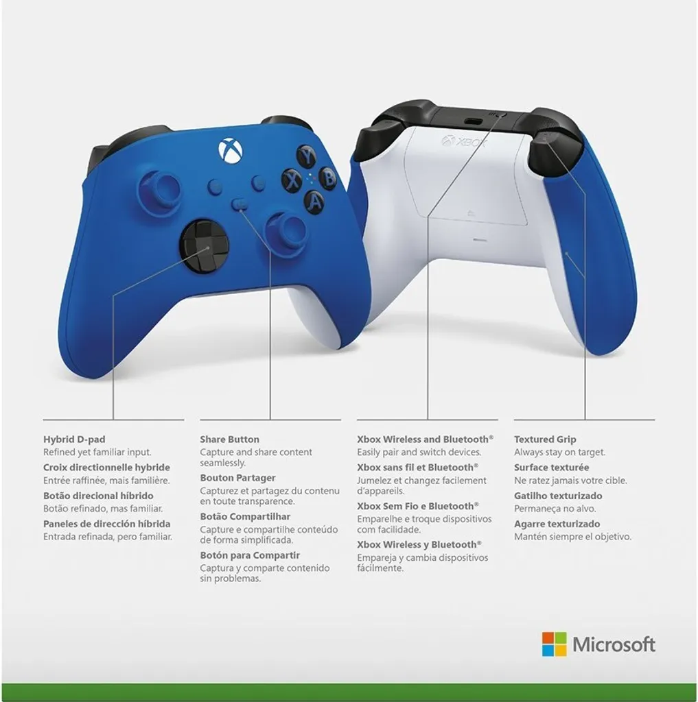 Offerta Controller Xbox Wireless Blu e Bianco - Joystick PC e Mobile - 9