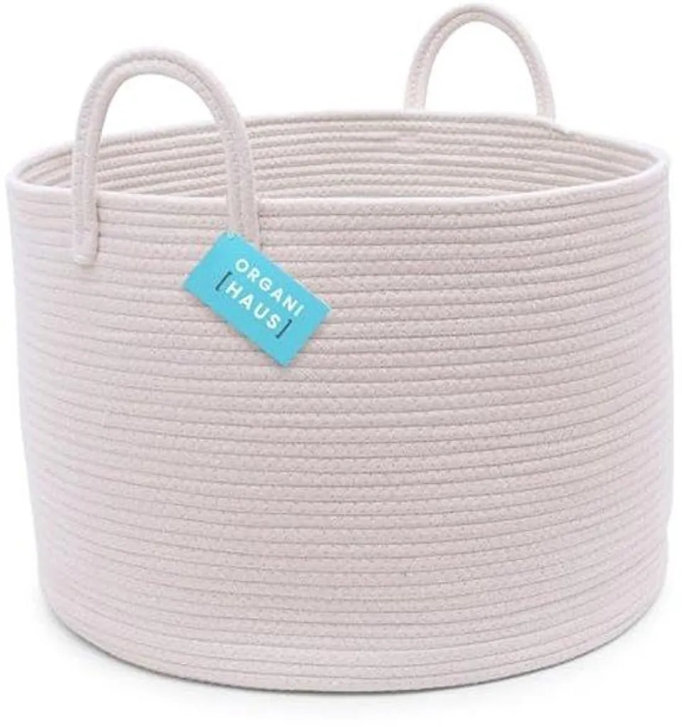Panier de rangement coton tressé 50cm : fini le désordre au salon