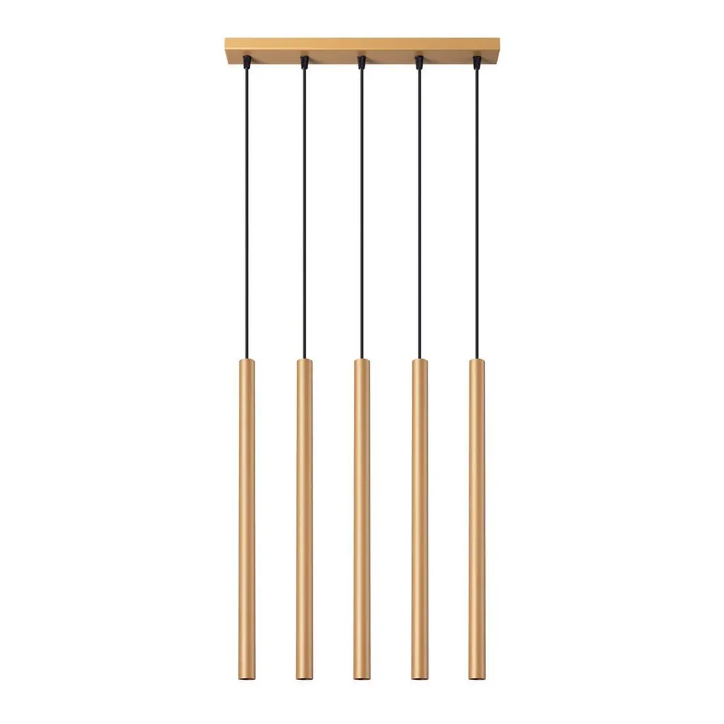 Sollux PASTELO 5L Oro: Lampada a Sospensione Minimalista 5 Punti Luce