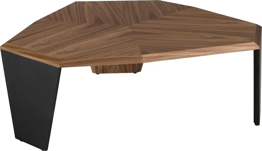 Table basse asymétrique noyer 2136 : l'astuce pour un salon luxueux
