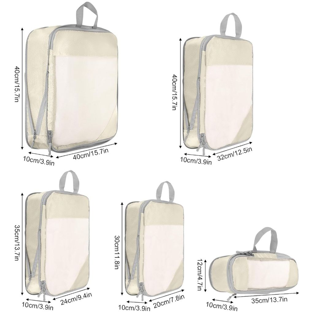 Romon Packwürfel Set 5-teilig Kompression - Reise Organizer Für Koffer & Rucksack