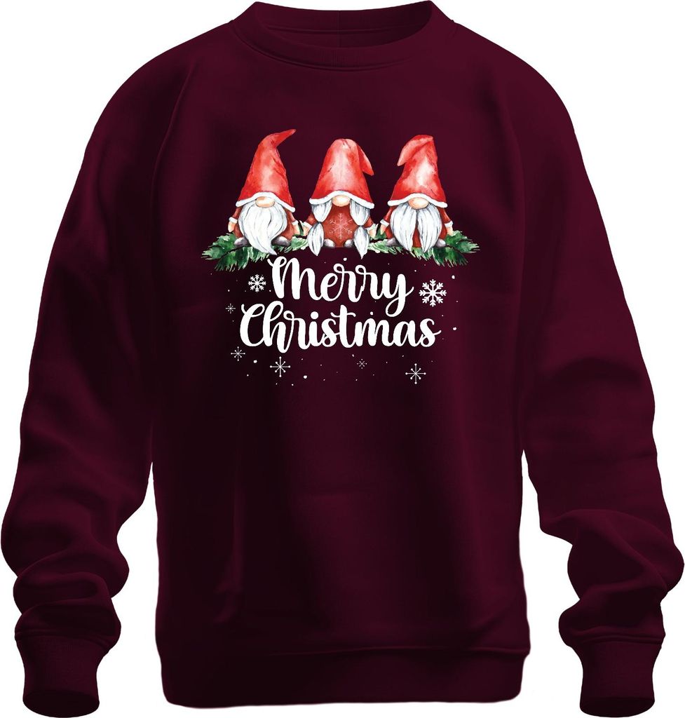 Merry Christmas Weihnachtswichtel Gnome Schweden - Weihnachten Weihnachtsgeschenk Christmas Uni Weihnachtspullover, Burgundy, XXL