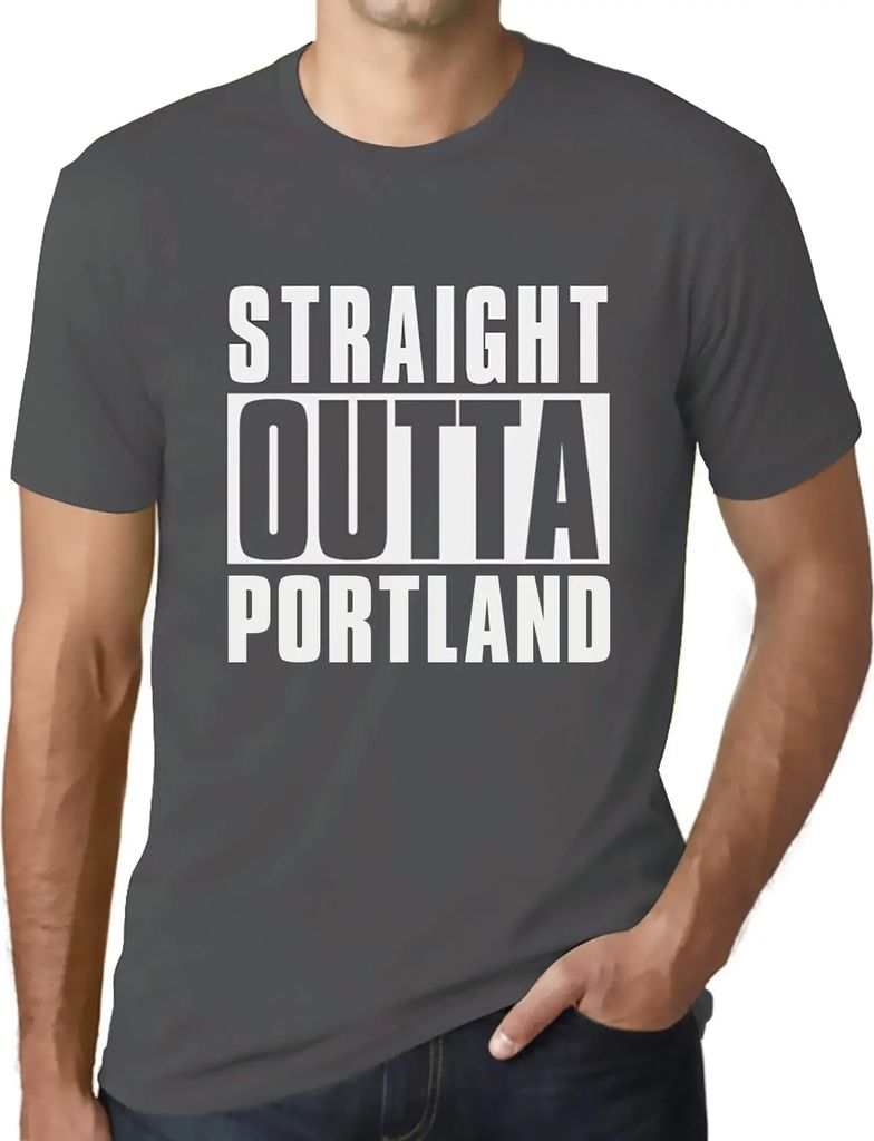 Herren Grafik T-Shirt Straight Outta Portland Öko-Verantwortlich Vintage Jahrgang Kurzarm Lustige Druck Geburtstag Geschenk Mann